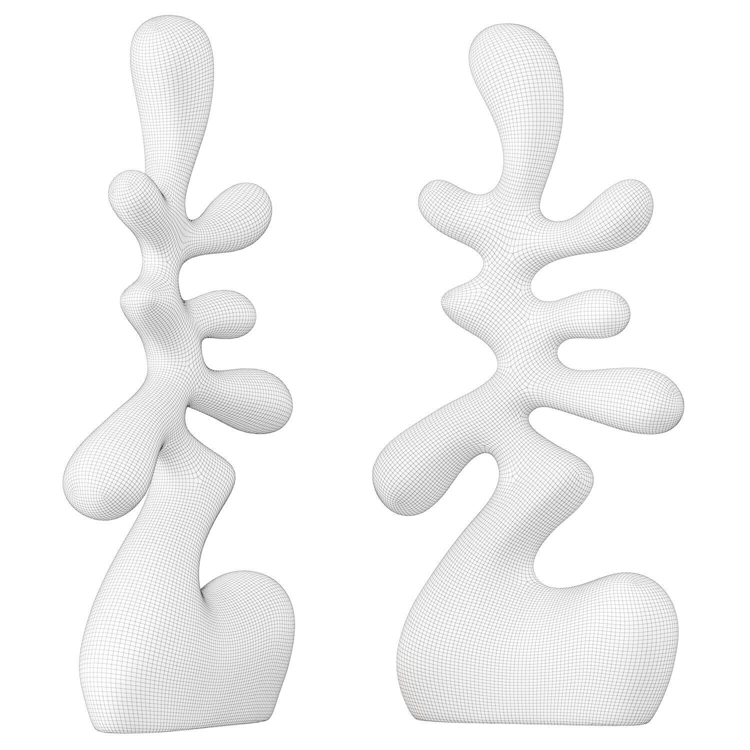 Abstract wood sculpture 3D model_6