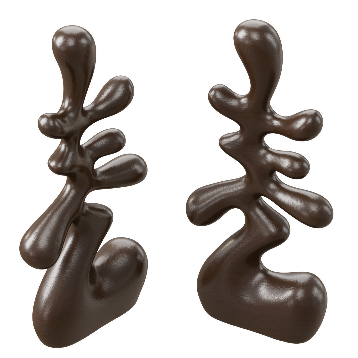 Abstract wood sculpture 3D model_3