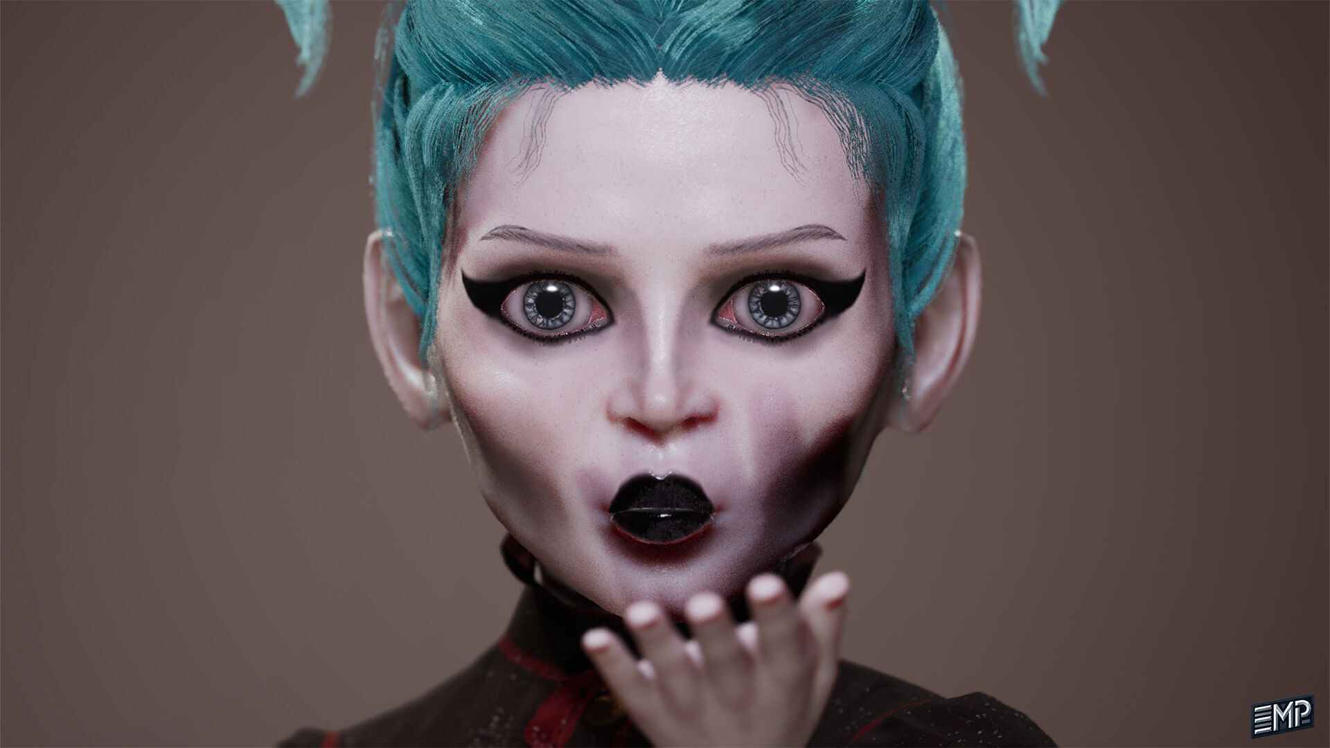 The Creepy girl game character for Horror games Low-poly 3D model_7