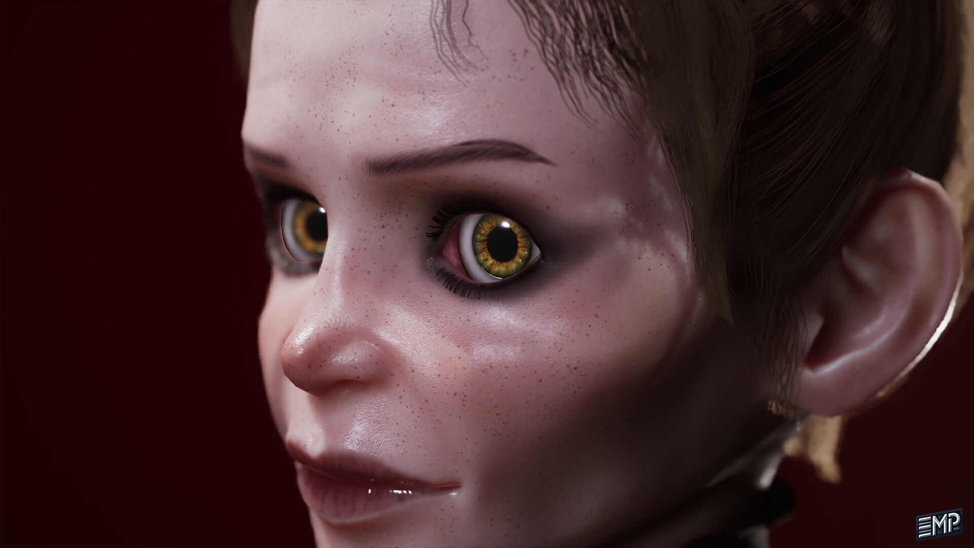 The Creepy girl game character for Horror games Low-poly 3D model_9