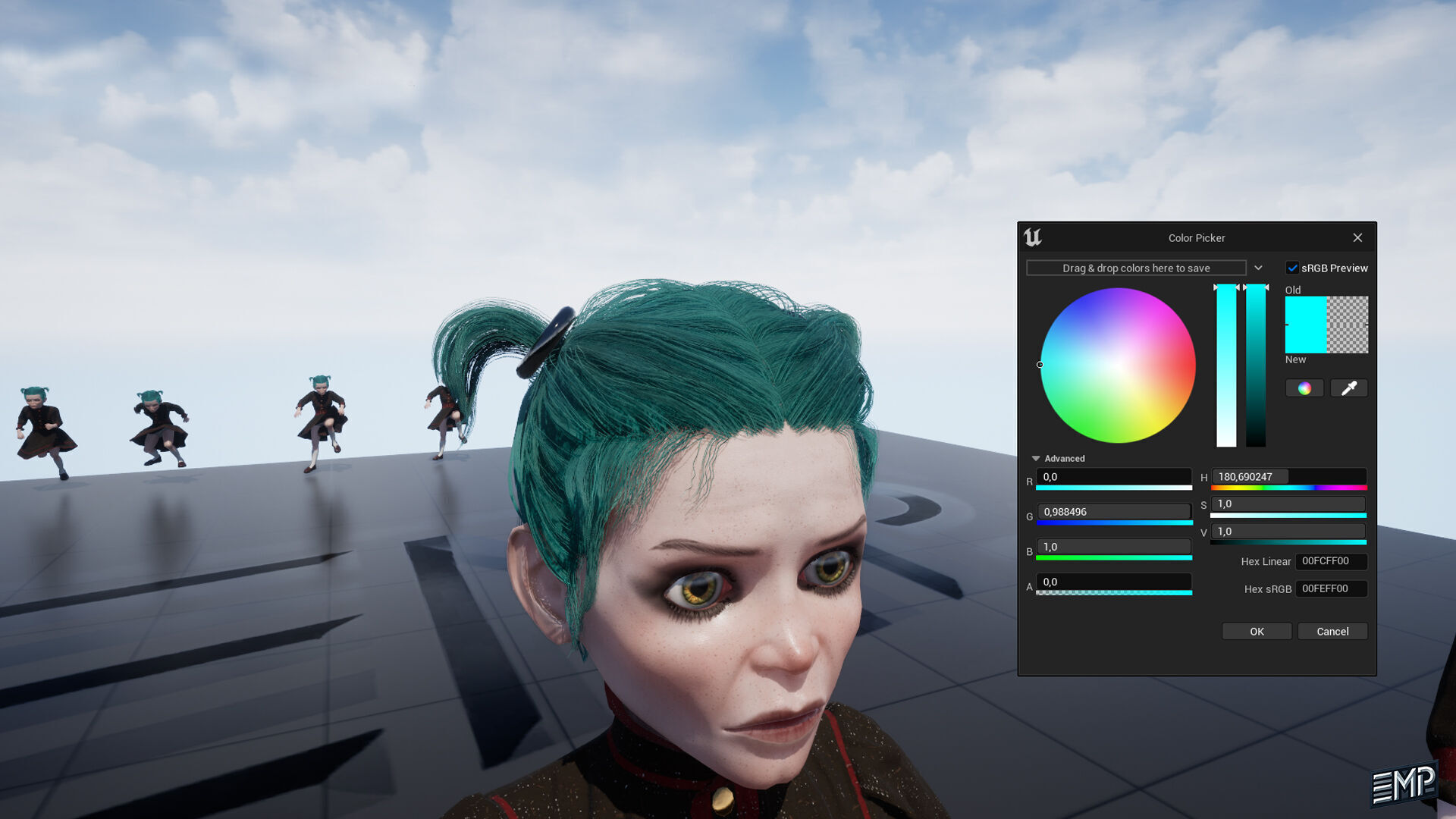 The Creepy girl game character for Horror games Low-poly 3D model_4