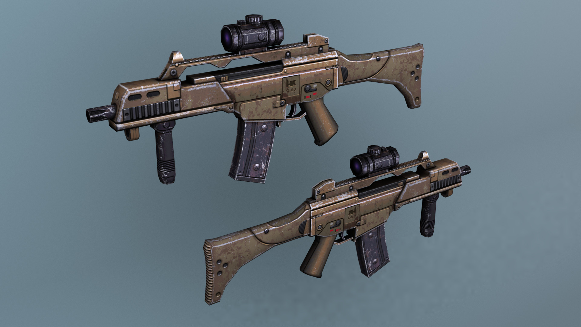 Low poly weapons pack Low-poly 3D model_3