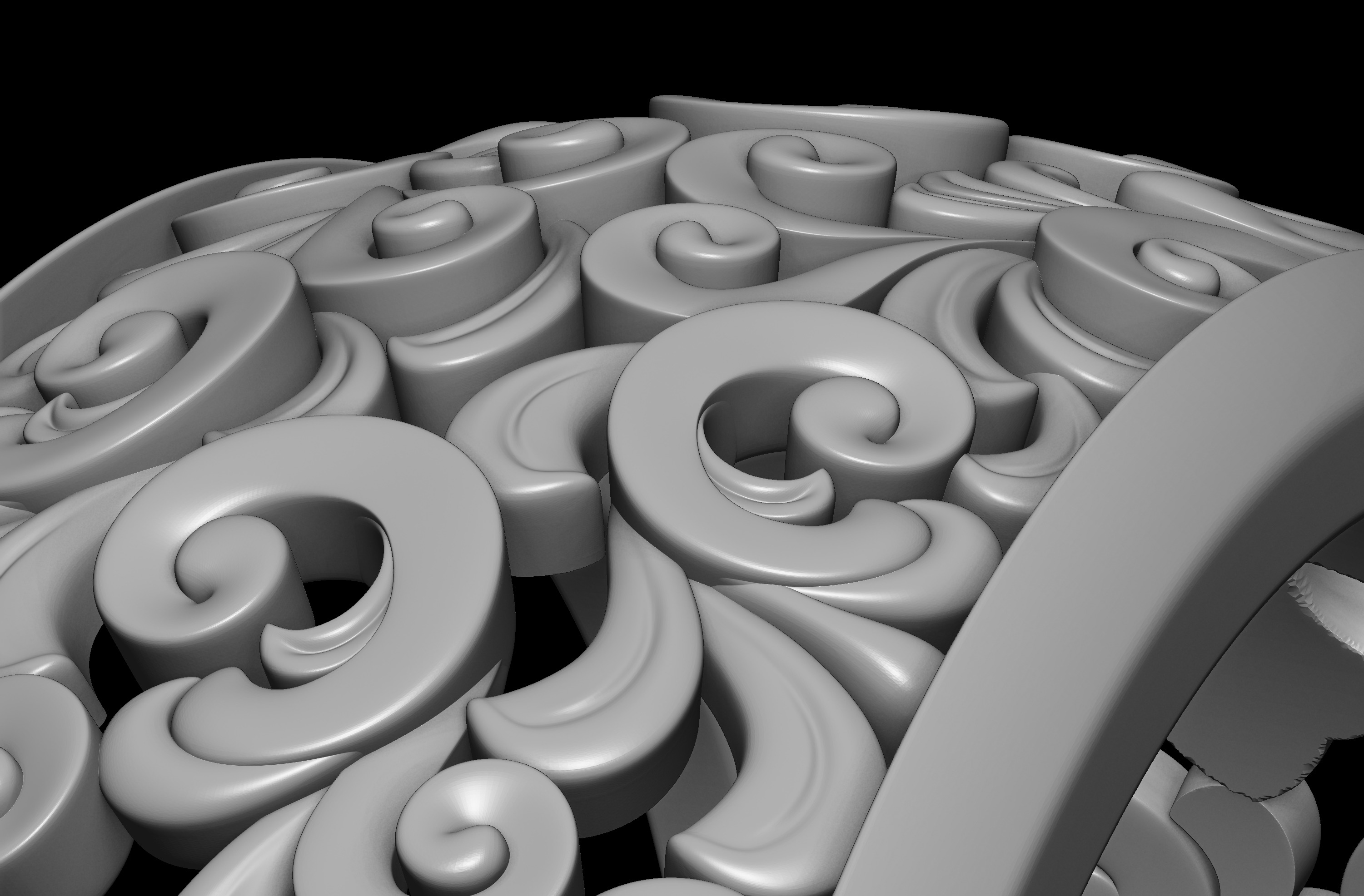 Signet ring with pattern 3D print model_6