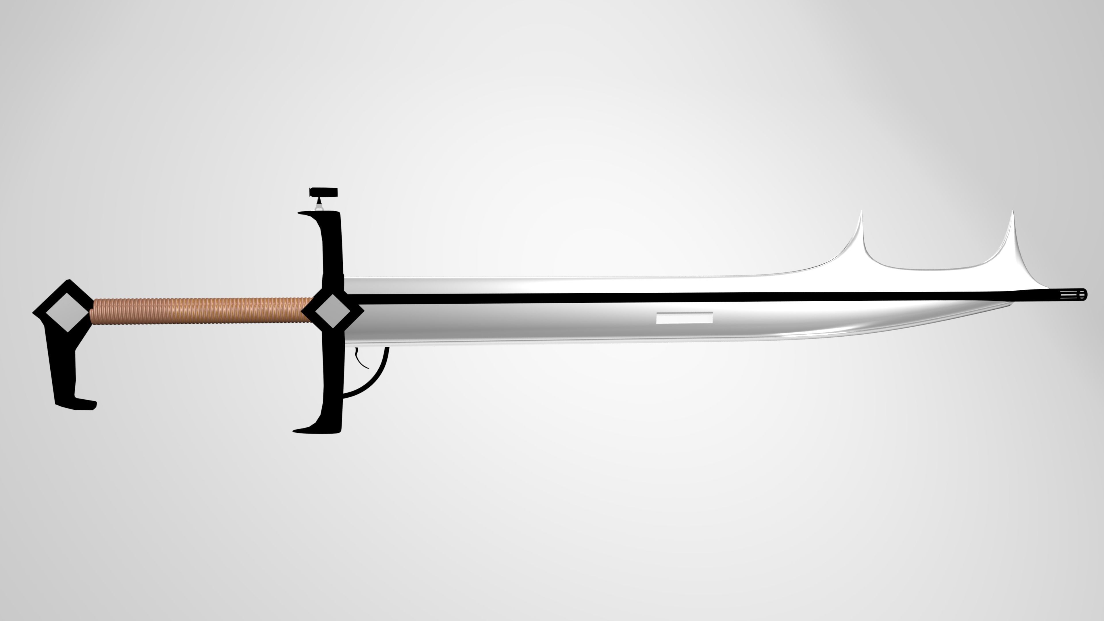 Sword Sniper mix Low-poly 3D model_0