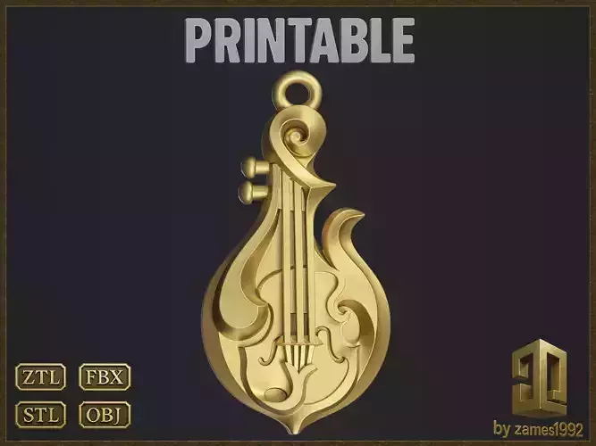 Musical Mandolin Pendant