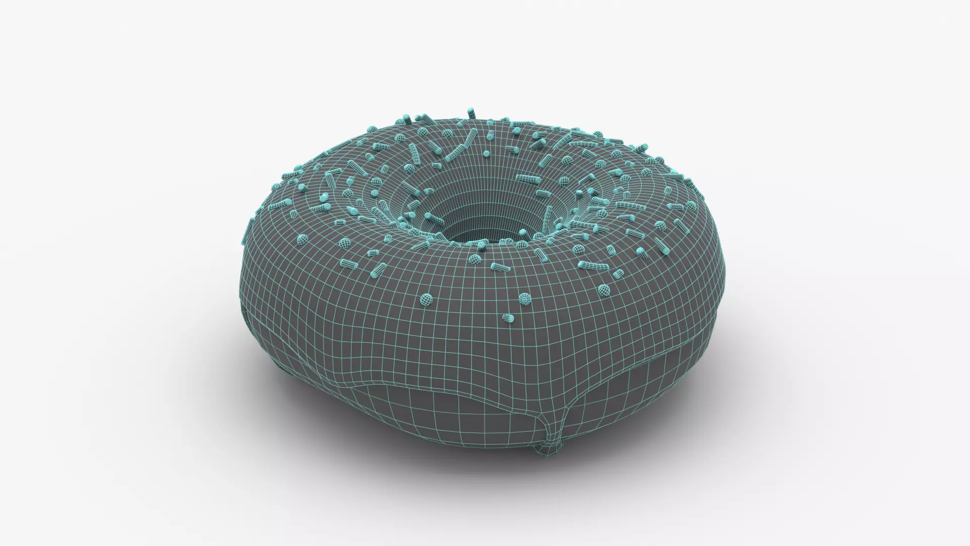 Donut Pink Low-poly 3D model_6