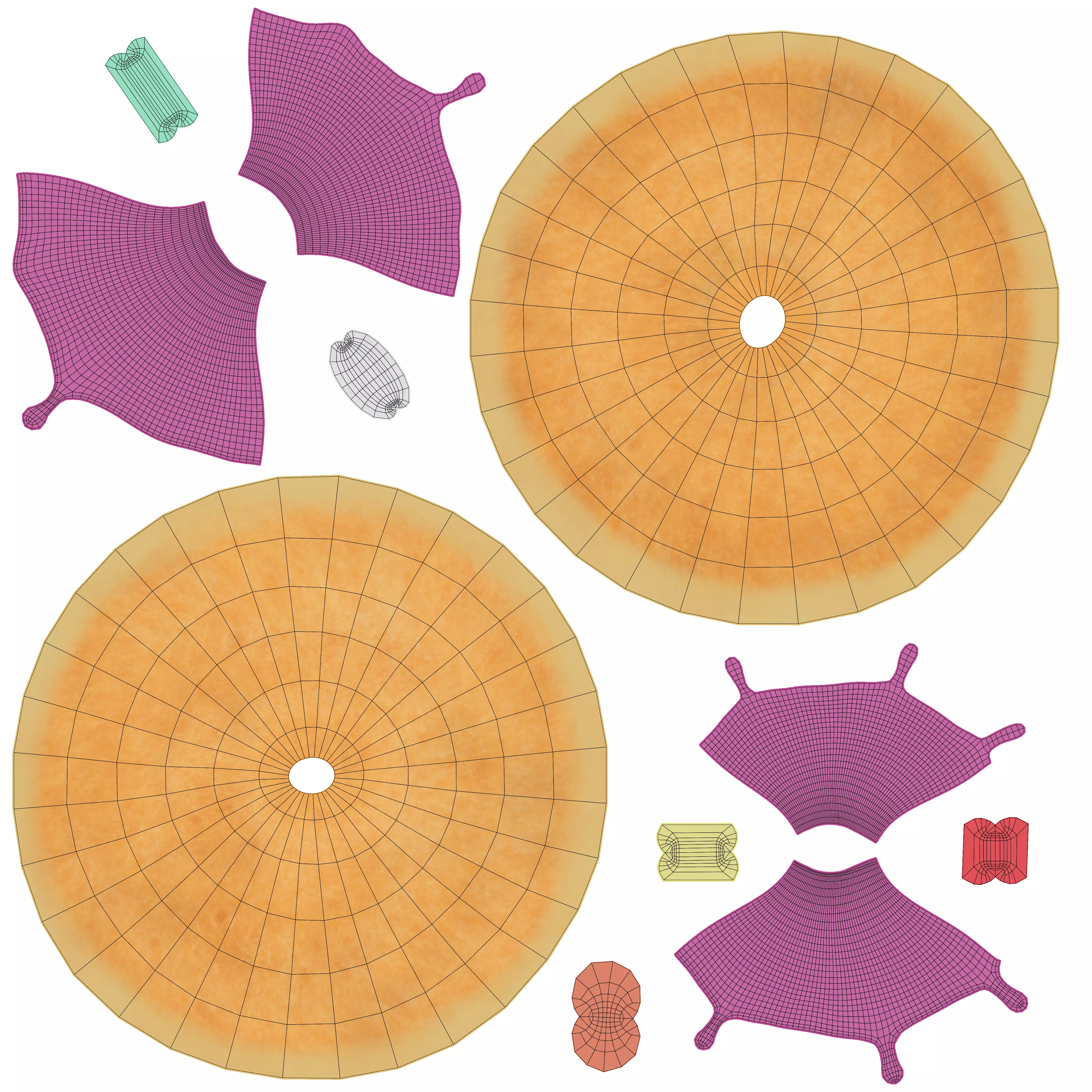 Donut Pink Low-poly 3D model_9