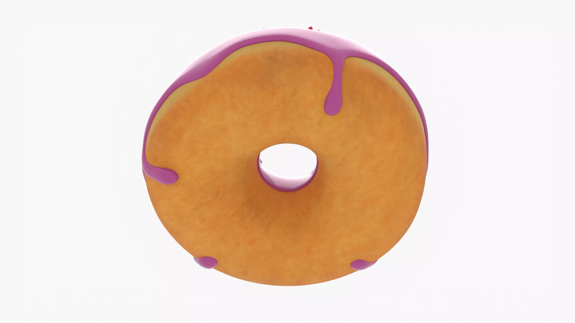 Donut Pink Low-poly 3D model_4