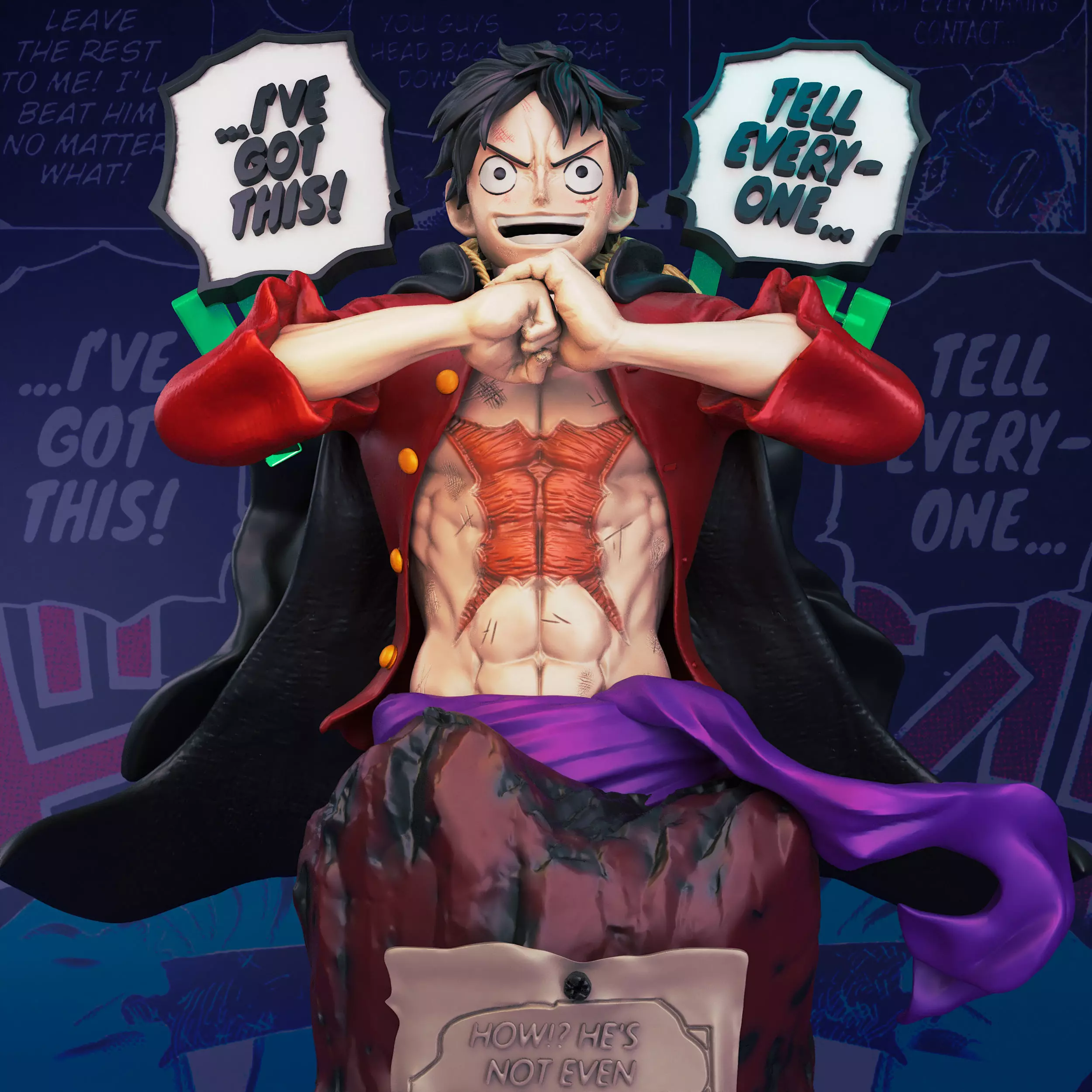 ONE PIECE LUFFY BUST 3D print model_0