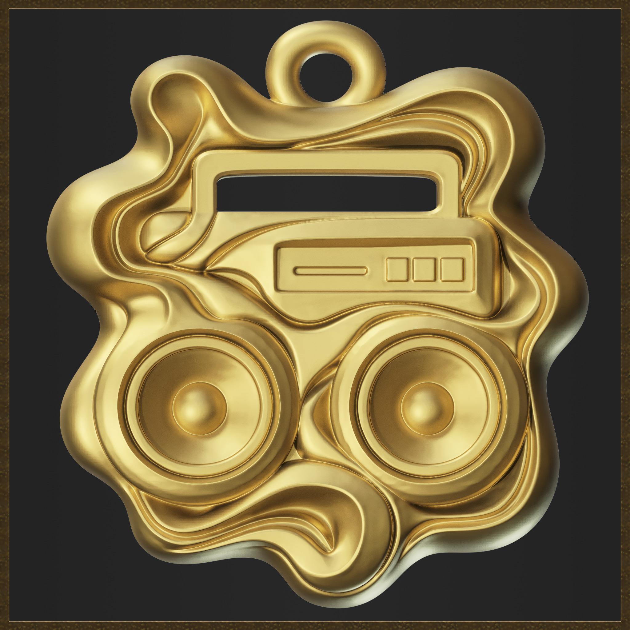 Classic Audio Amulet 3D print model_1