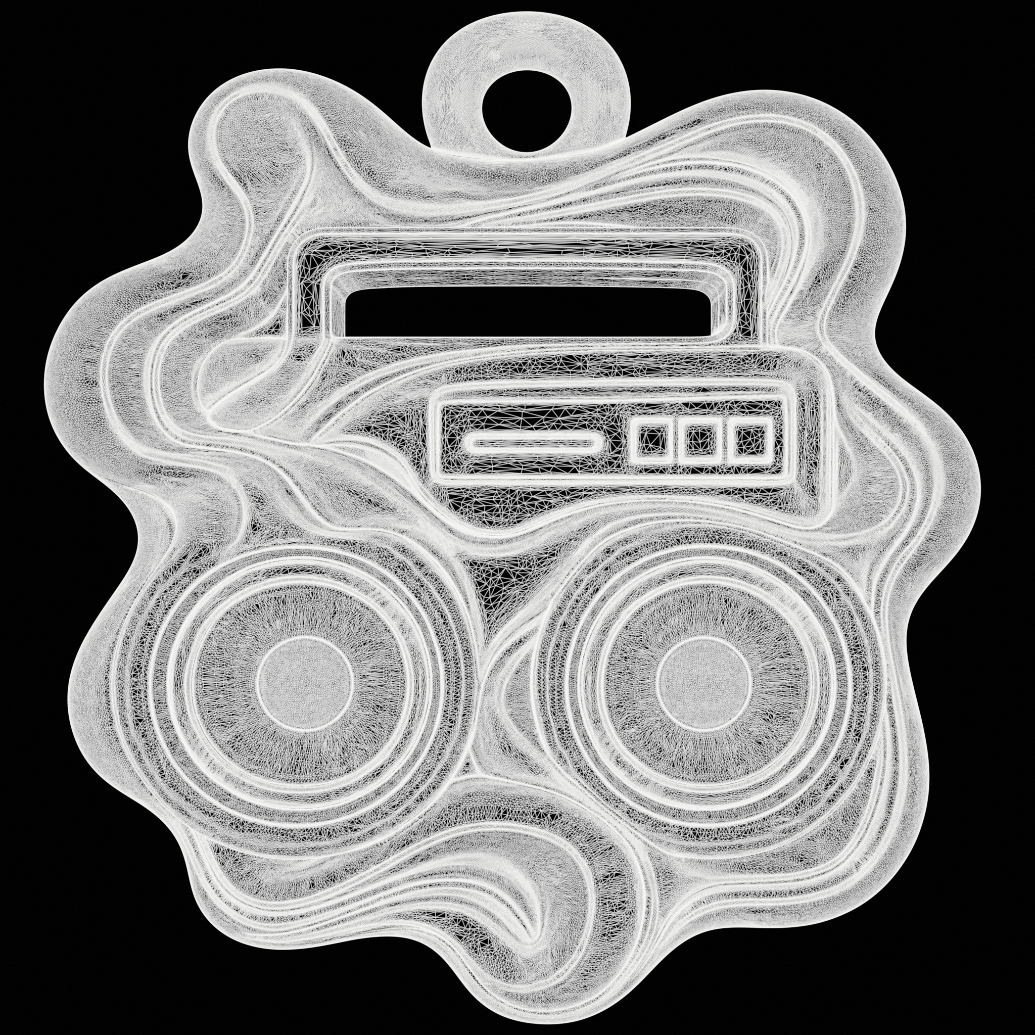 Classic Audio Amulet 3D print model_7