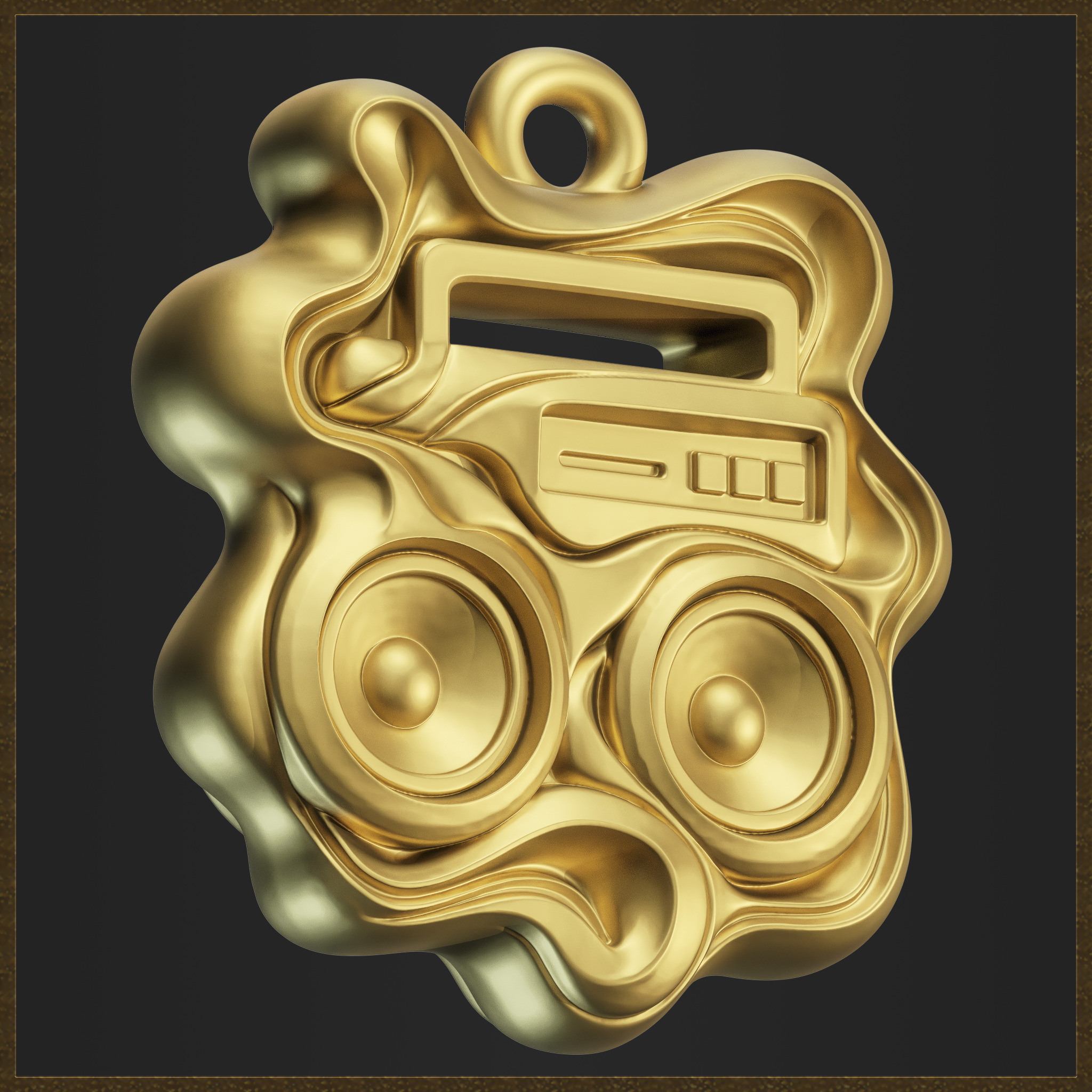 Classic Audio Amulet 3D print model_3