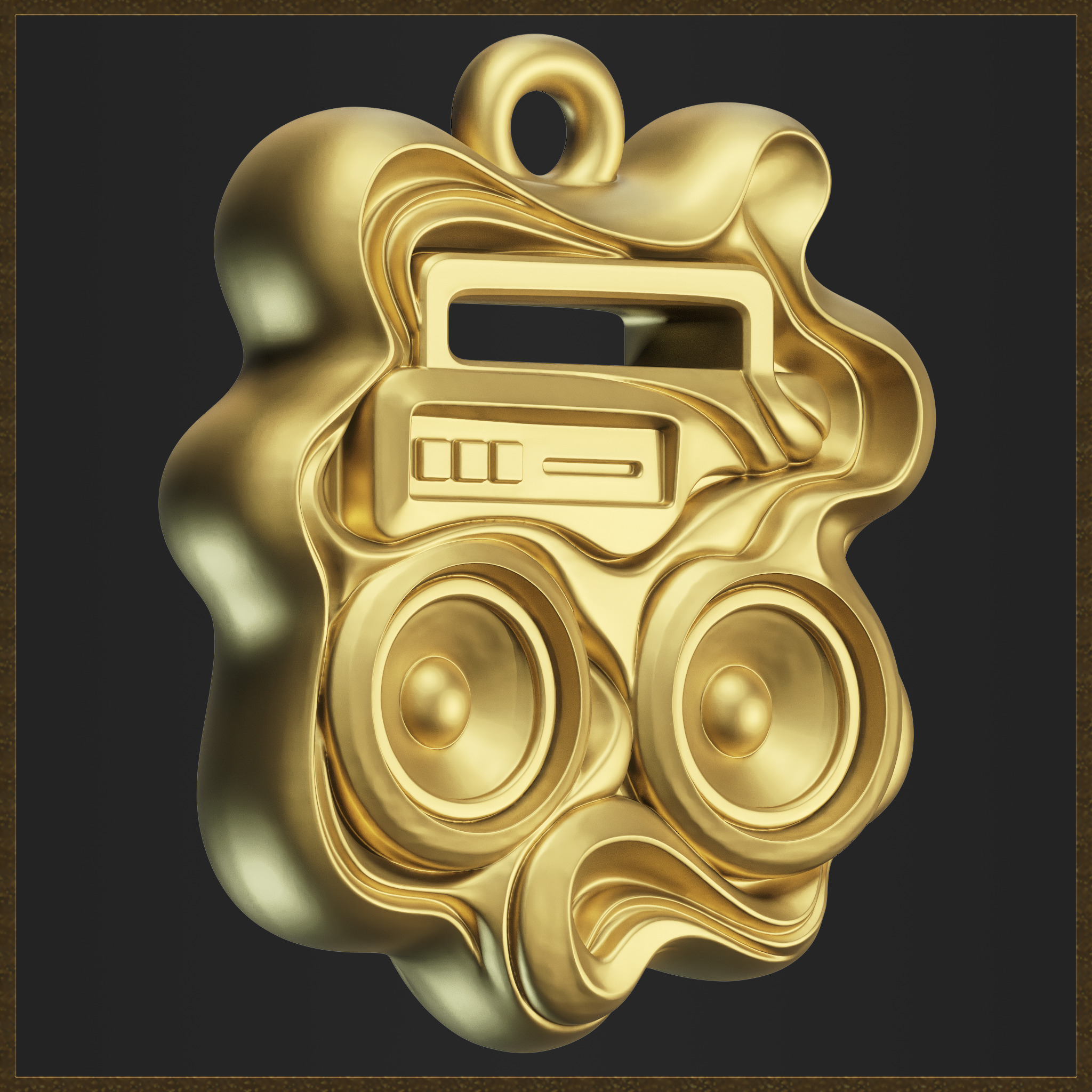 Classic Audio Amulet 3D print model_4