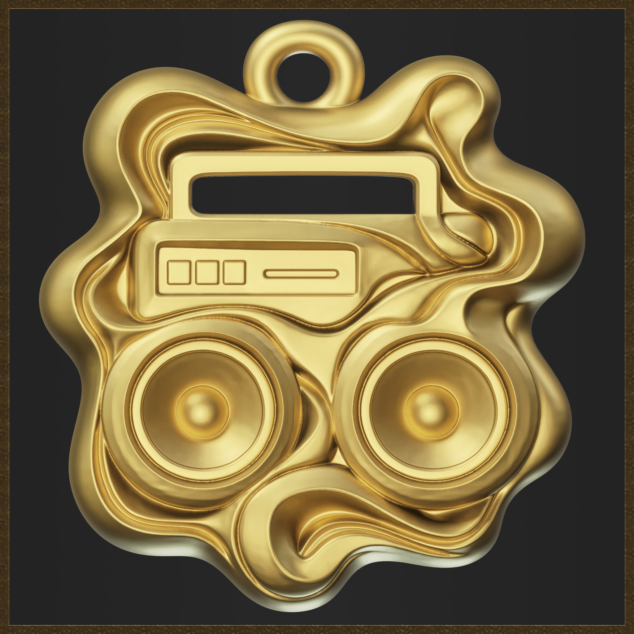 Classic Audio Amulet 3D print model_5