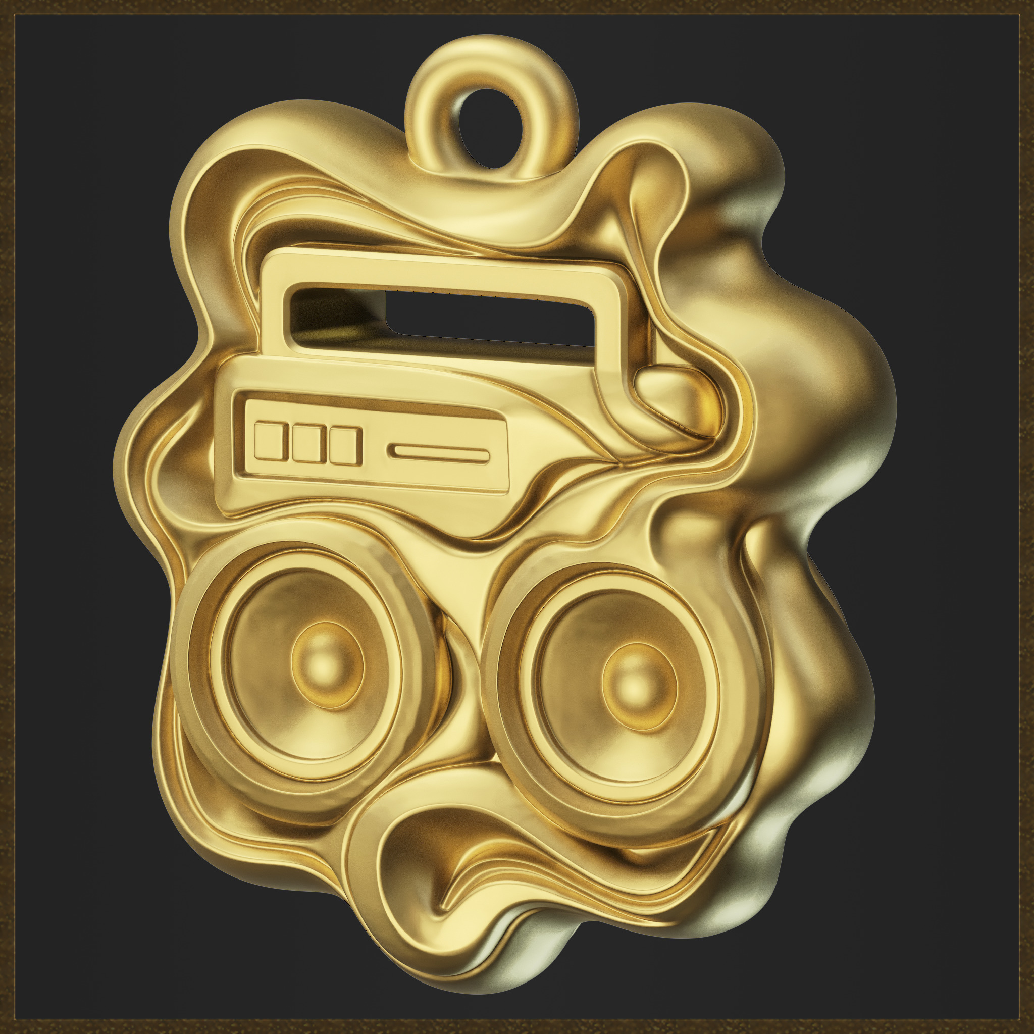 Classic Audio Amulet 3D print model_6