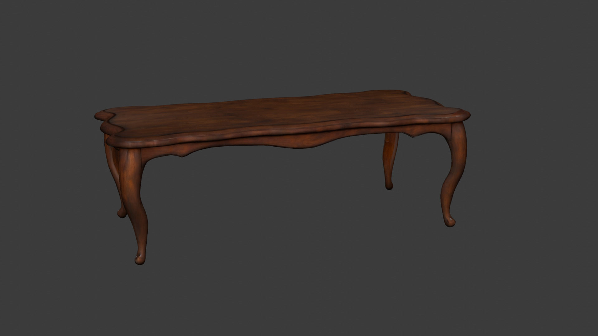 Elegant Walnut Table 3D model_2