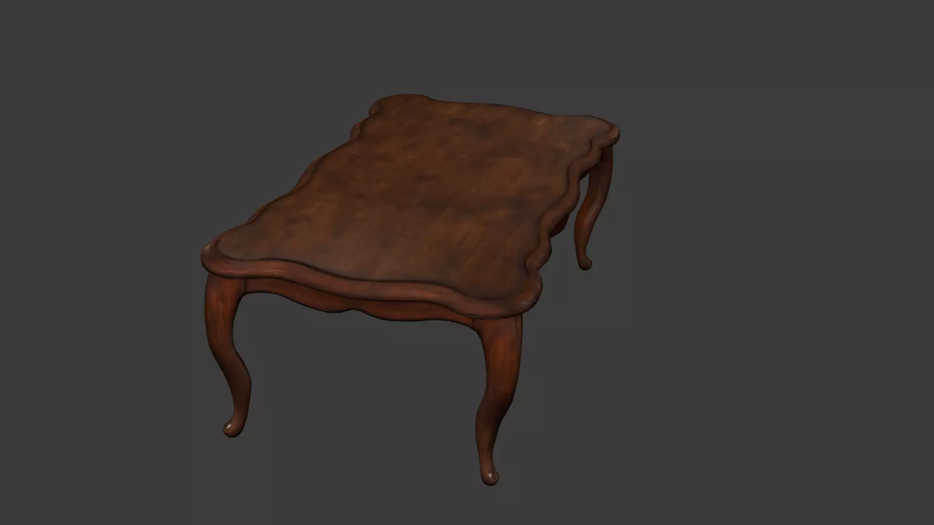 Elegant Walnut Table 3D model_0