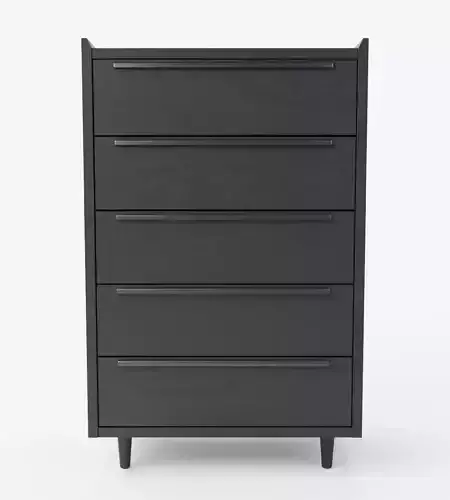 Tate Black 5-Drawer Chest