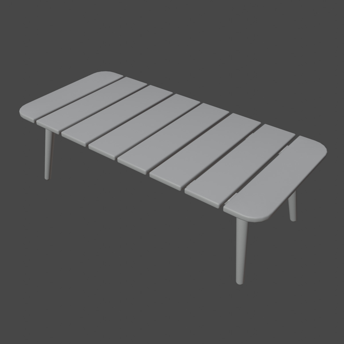 Outdoor Coffee Table Set Low-poly 3D model_25