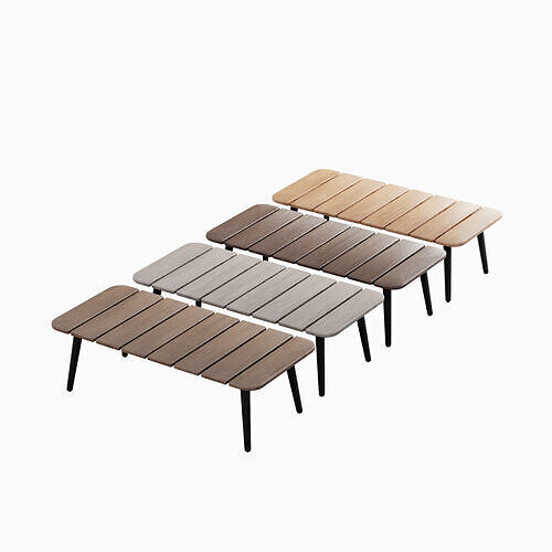 Outdoor Coffee Table Set Low-poly 3D model