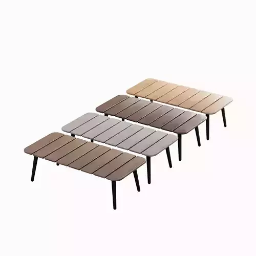 Outdoor Coffee Table Set Low-poly 3D model