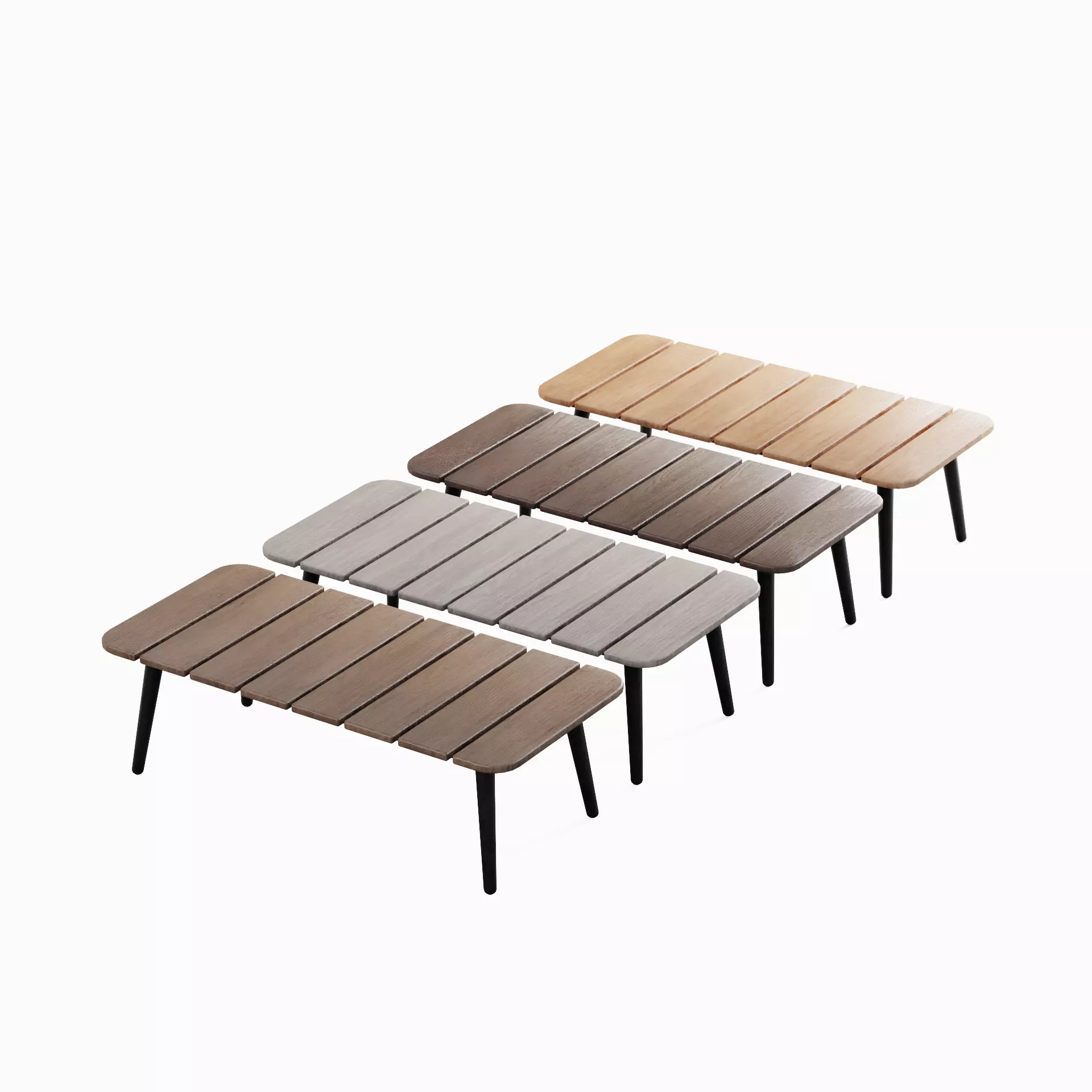 Outdoor Coffee Table Set Low-poly 3D model_0