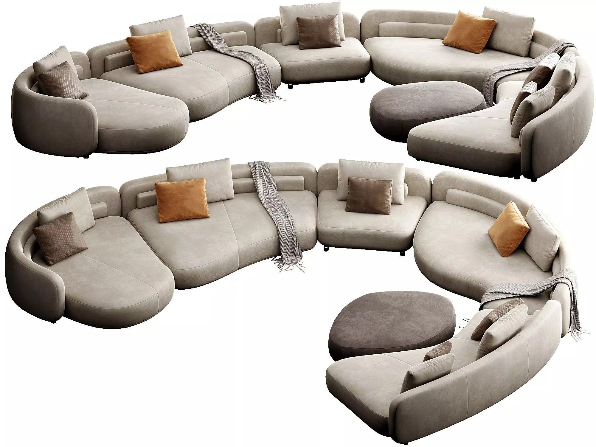 Bezier Sofa 3D model_0