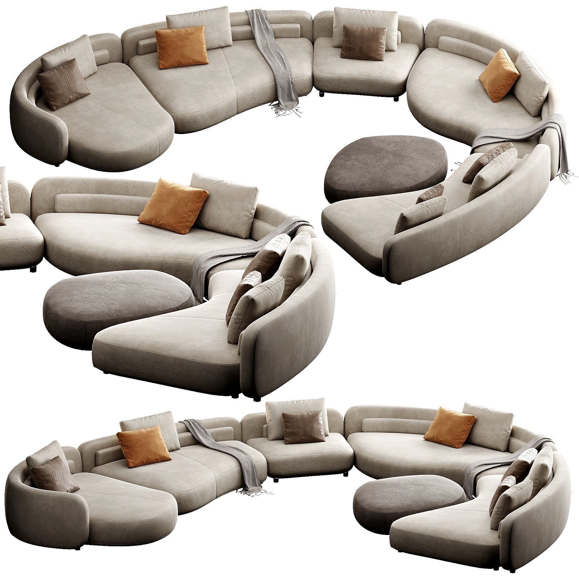 Bezier Sofa 3D model_7