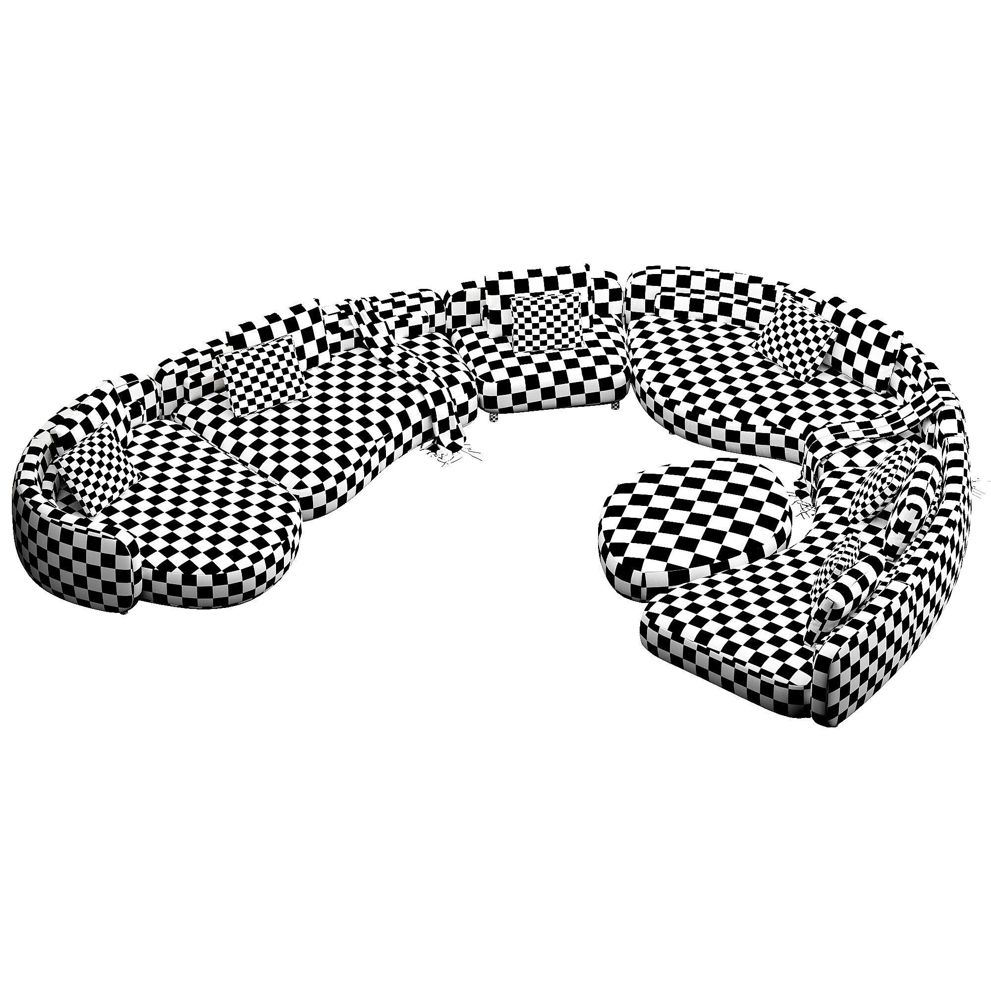 Bezier Sofa 3D model_8