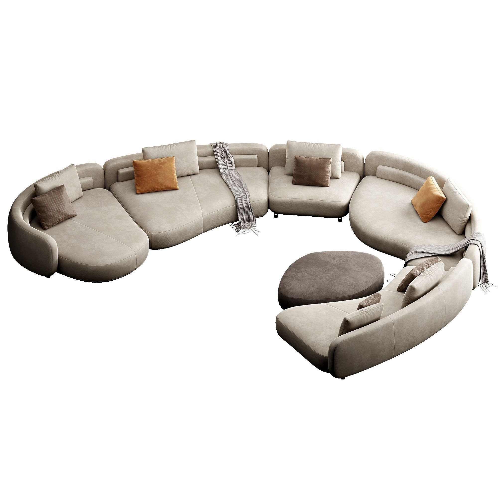 Bezier Sofa 3D model_3