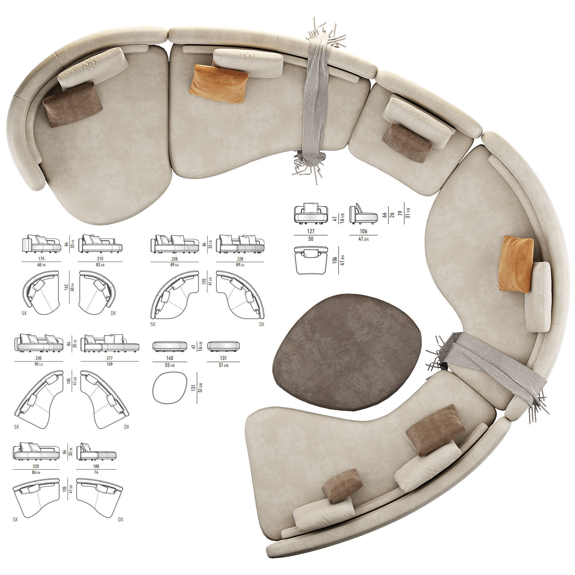 Bezier Sofa 3D model_1