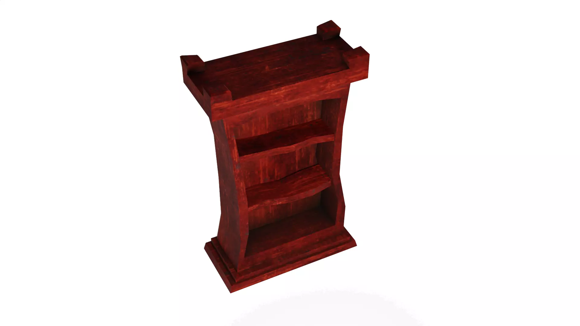 Stylized ancient bookshelf Low-poly 3D model_4
