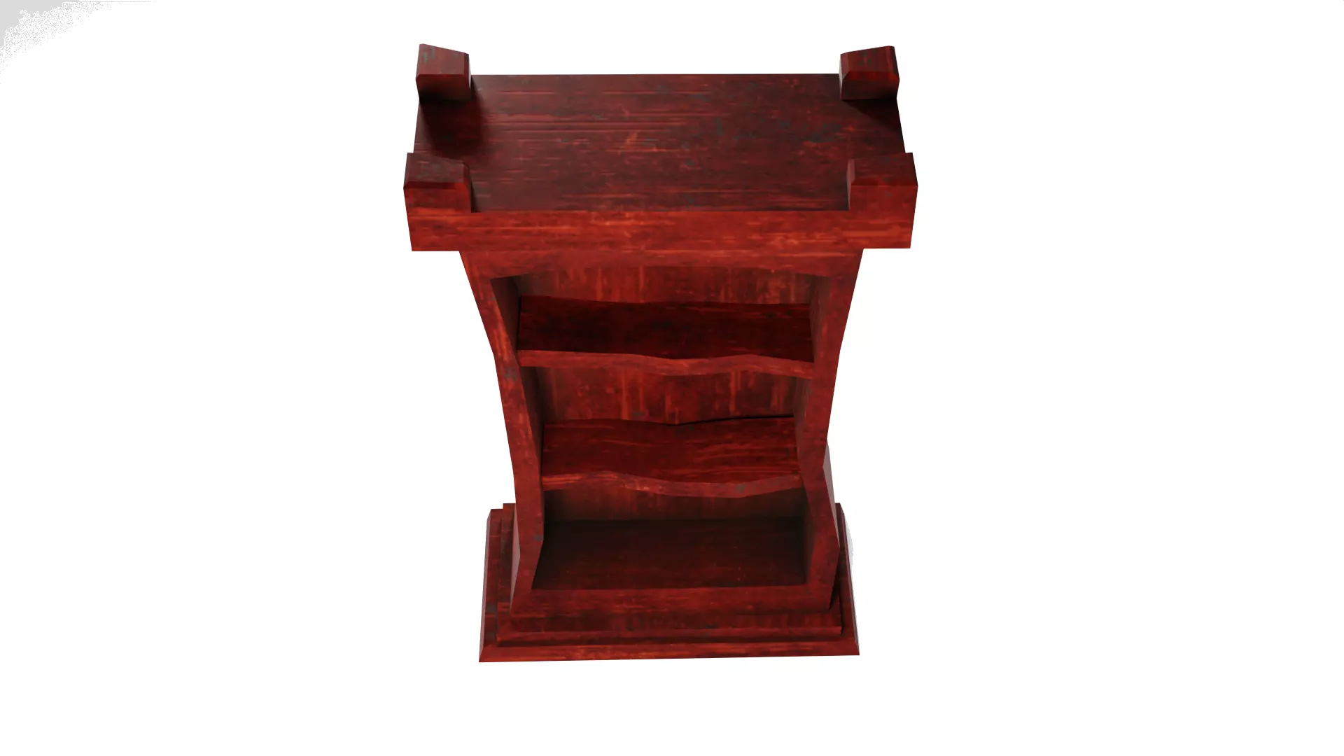 Stylized ancient bookshelf Low-poly 3D model_2