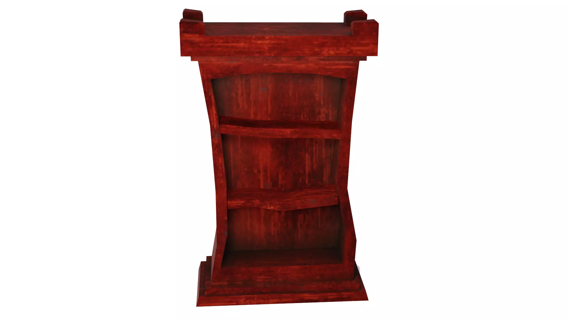 Stylized ancient bookshelf Low-poly 3D model_5