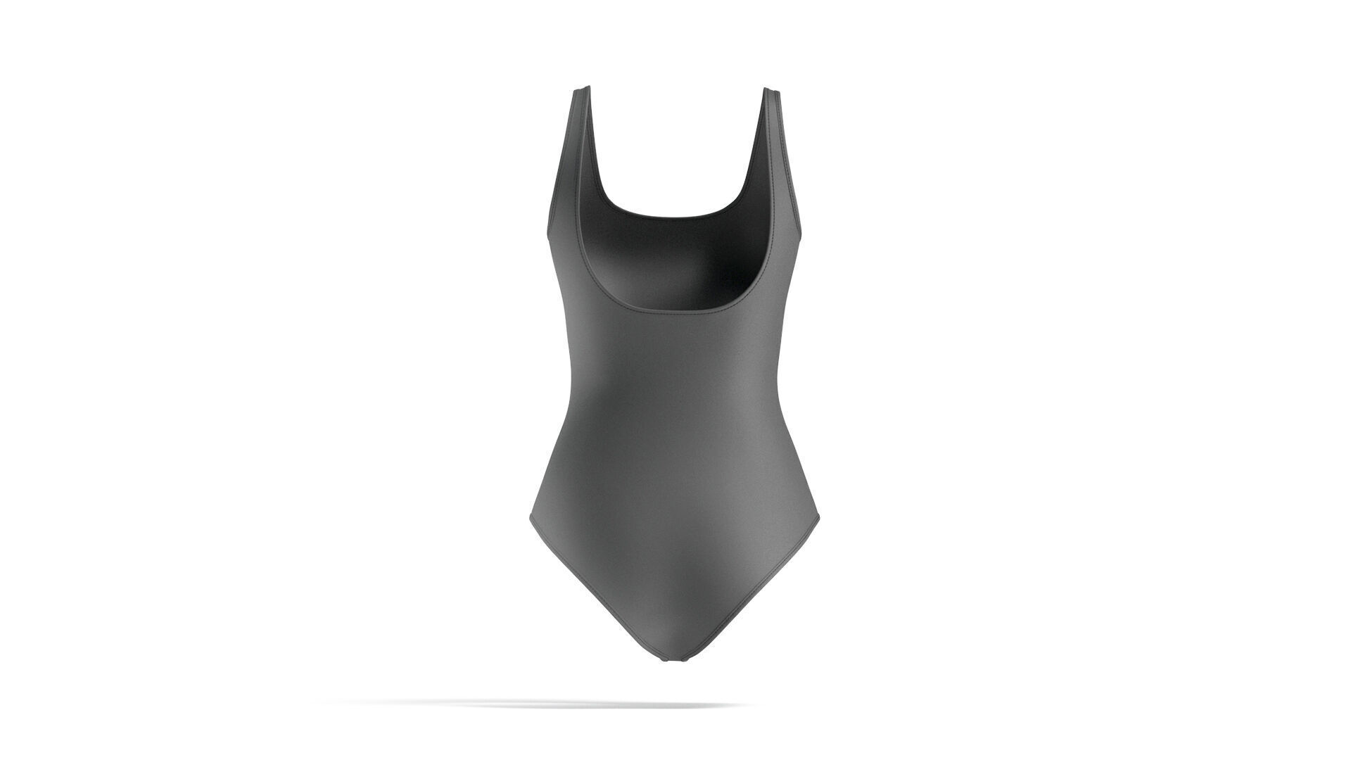 Beach Women Black Swimsuit - female sunbath swim bodysuit 3D model_1