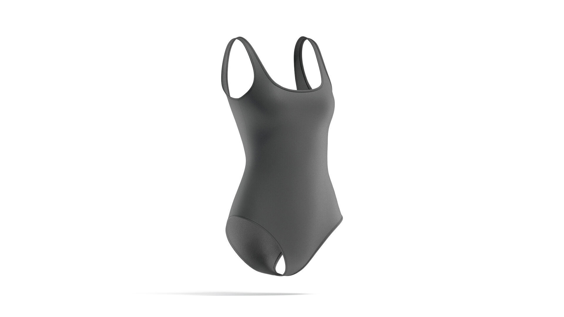 Beach Women Black Swimsuit - female sunbath swim bodysuit 3D model_2