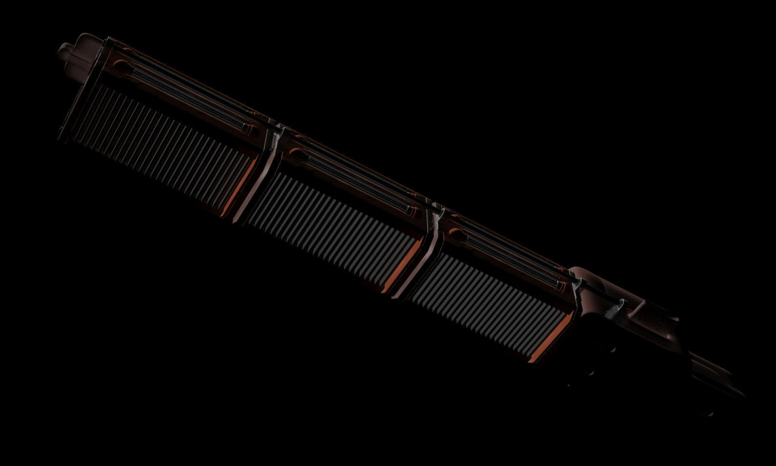 Cargoship space craft 3D model_4