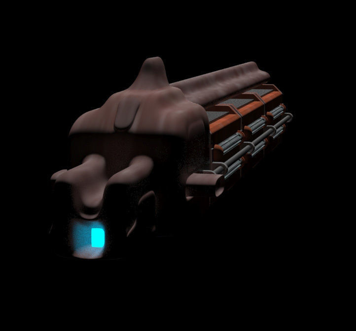 Cargoship space craft 3D model_2