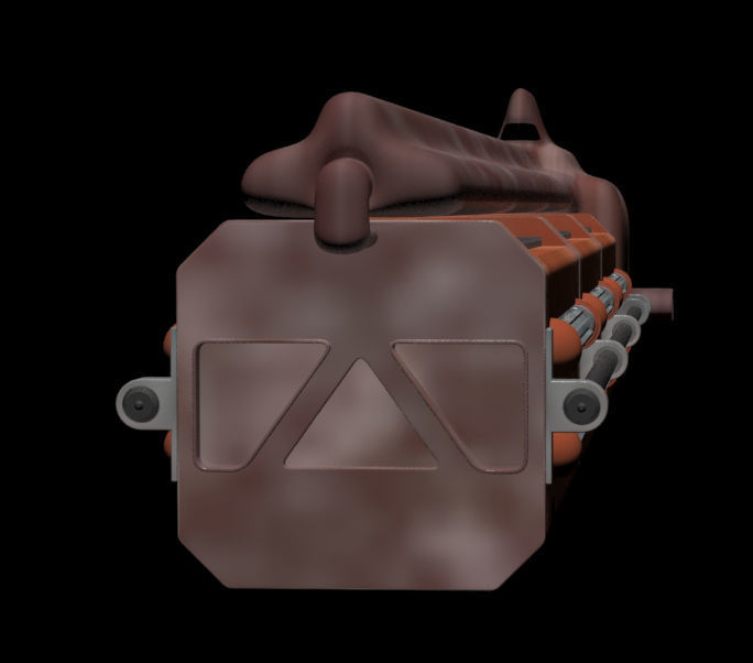 Cargoship space craft 3D model_1