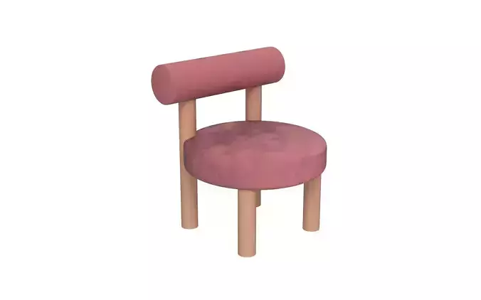 Modern Velvet and Wood Lounge Chair