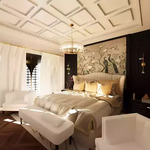 Classic Luxury Royal Rajwadi style Bedroom design 3d 