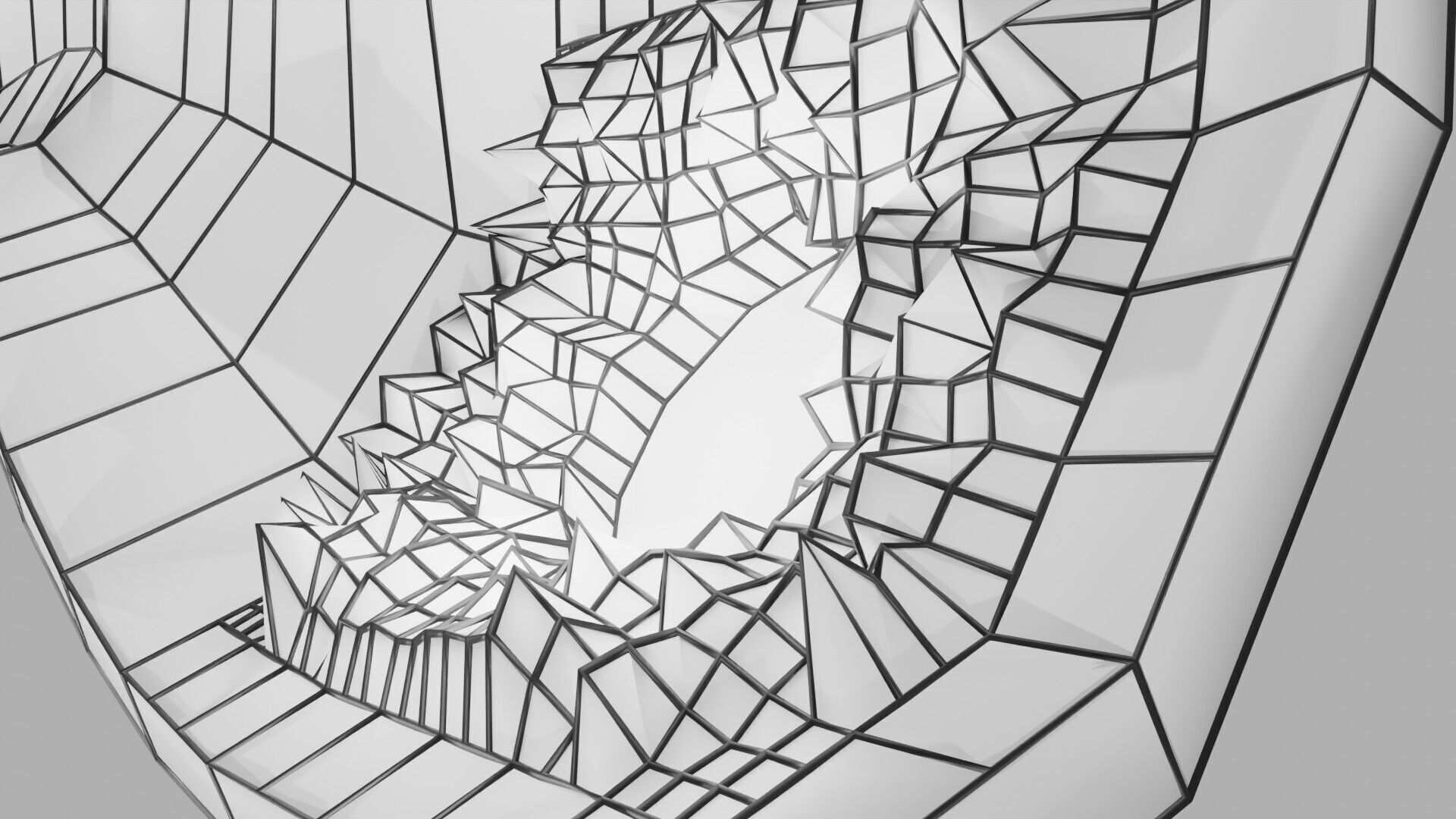 Gastric Ulcer Benign versus Malignant Low-poly 3D model_17