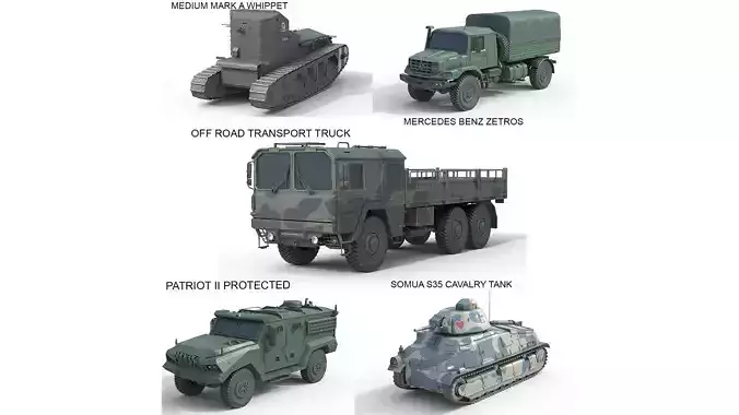 5 Military Vehicles Collection v32