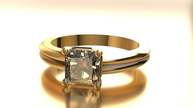 Women solitaire ring 3dm stl render detail 3D print model