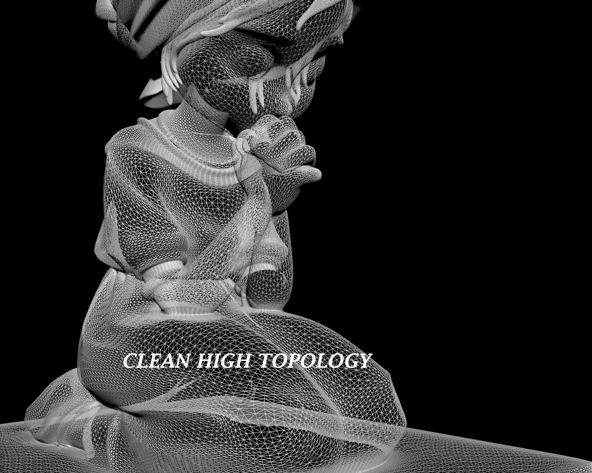 A LITTLE GIRL IN PRAYER BUST 3D print model_5