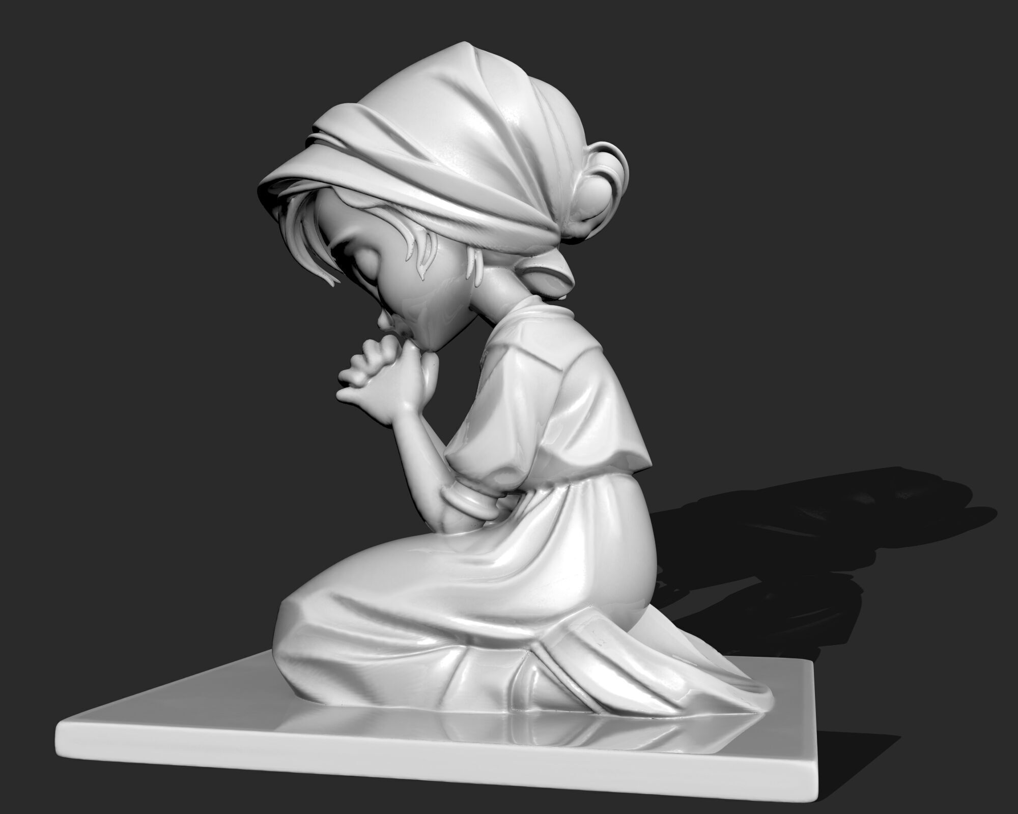 A LITTLE GIRL IN PRAYER BUST 3D print model_1