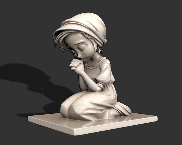 A LITTLE GIRL IN PRAYER BUST 3D print model
