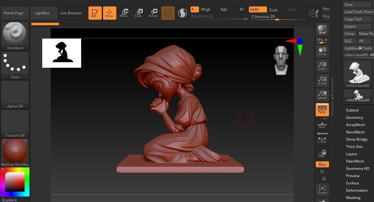 A LITTLE GIRL IN PRAYER BUST 3D print model_4