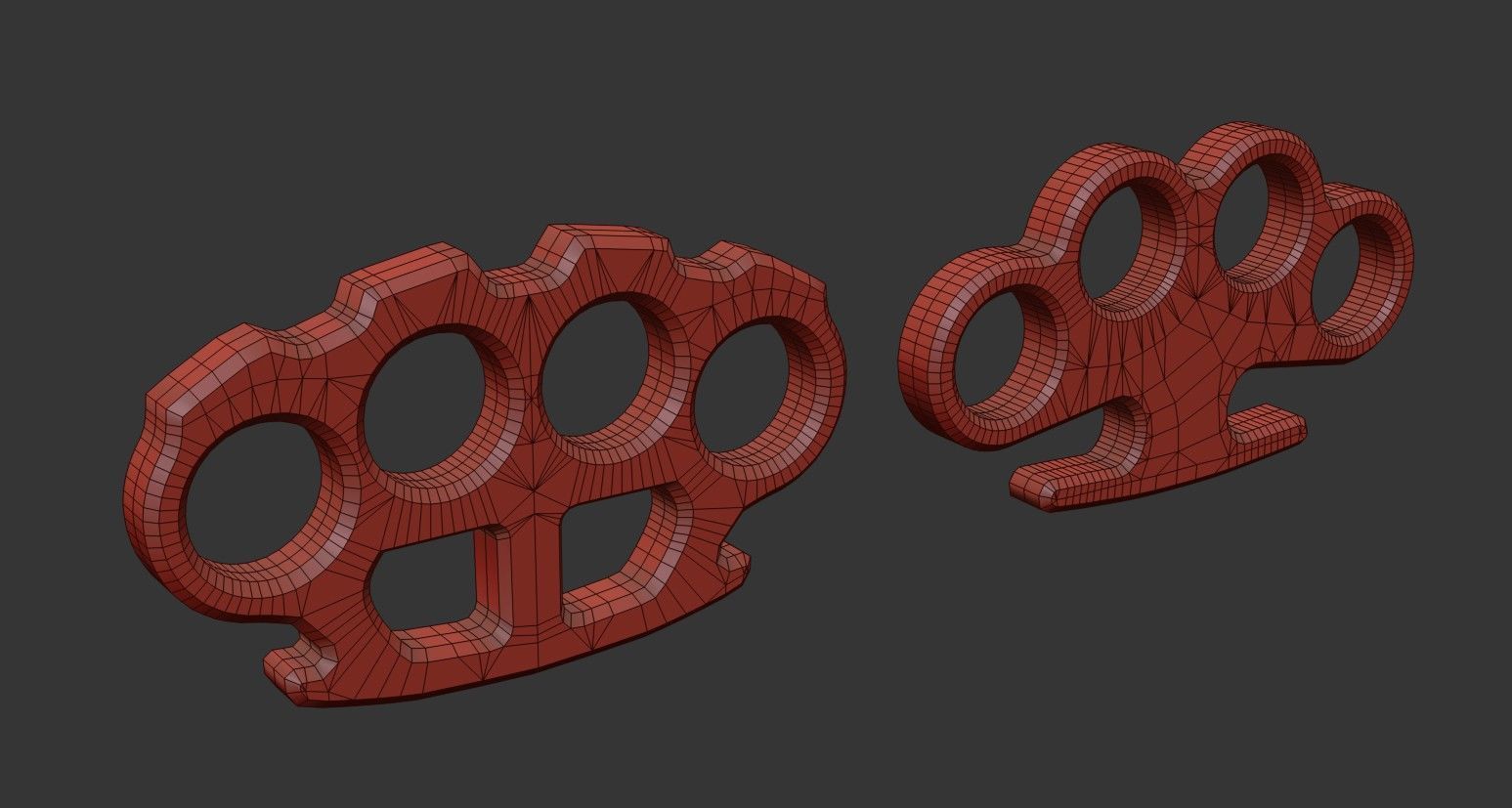 Brass Knuckles  2 Types Low-poly 3D model_19