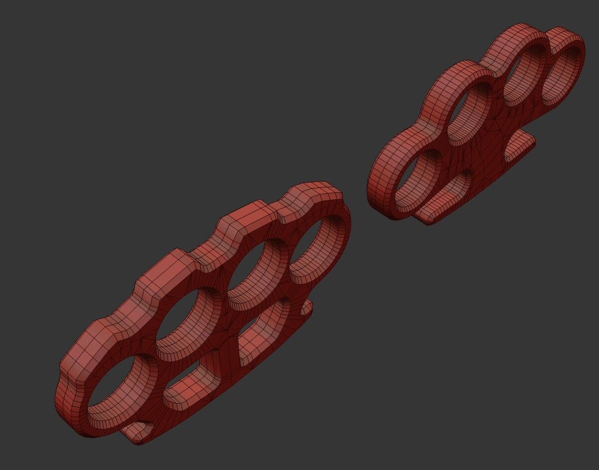 Brass Knuckles  2 Types Low-poly 3D model_23